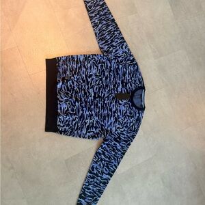 Greyson Blue and Black Camo Patterned Crewneck Sweater